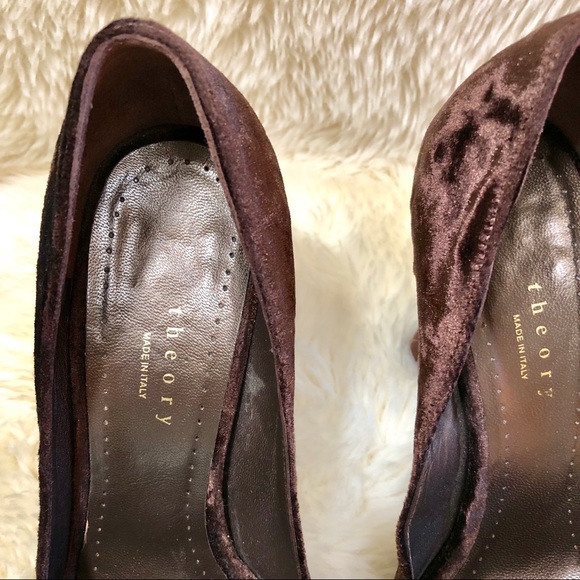Theory Crushed Velvet Peep Toe Pumps - Picture 7 of 8